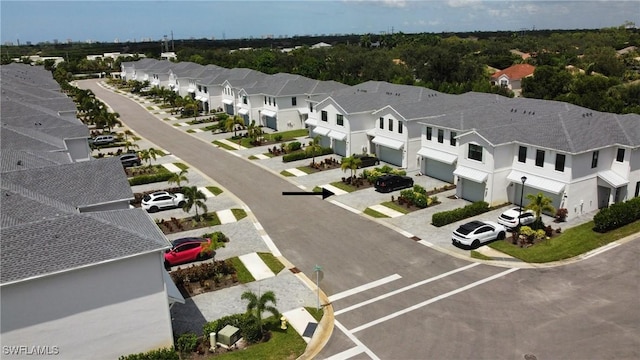 bird's eye view with a residential view