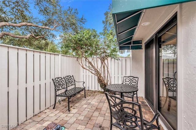 balcony with a patio