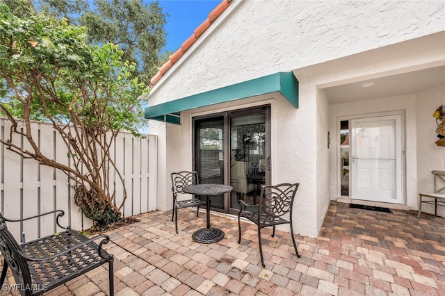 view of patio with fence