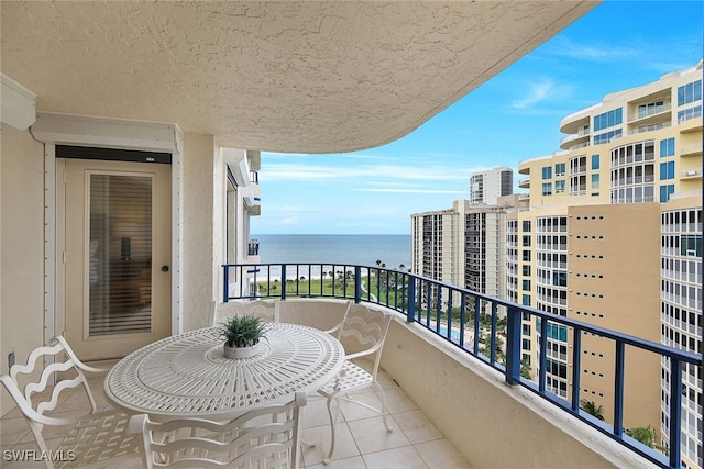 balcony with a water view