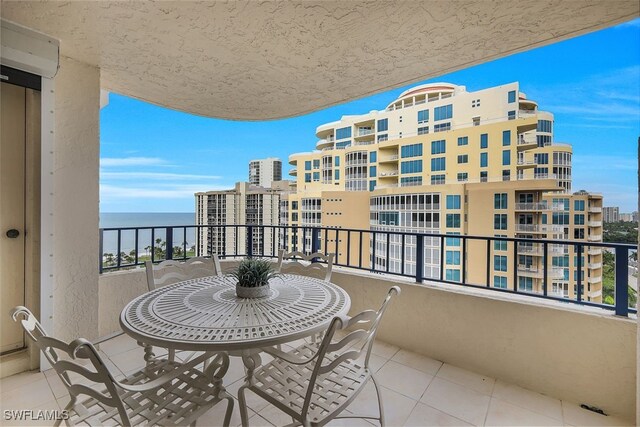 balcony with a water view