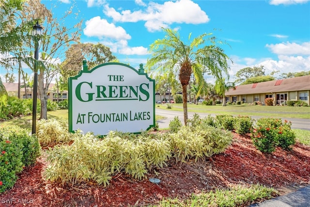 view of community sign