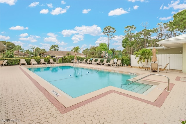 view of pool with a patio