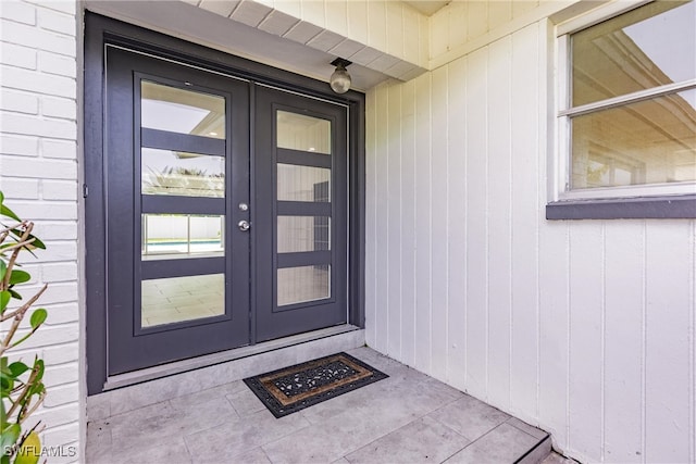 entrance to property with french doors