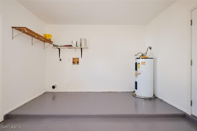 garage with water heater