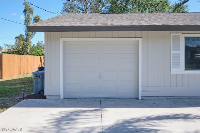 view of garage