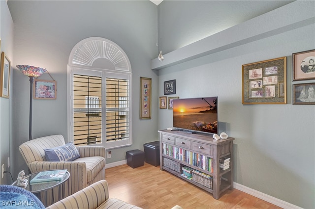 interior space with hardwood / wood-style flooring