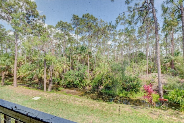 view of yard featuring a water view