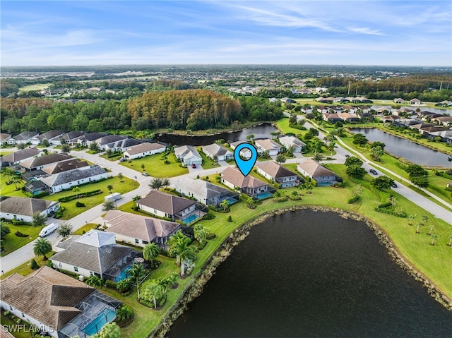 13840 Amblewind Cove Way, Fort Myers, FL 33905 - aerial overview of property's location with nearby suburban area and a nearby body of water