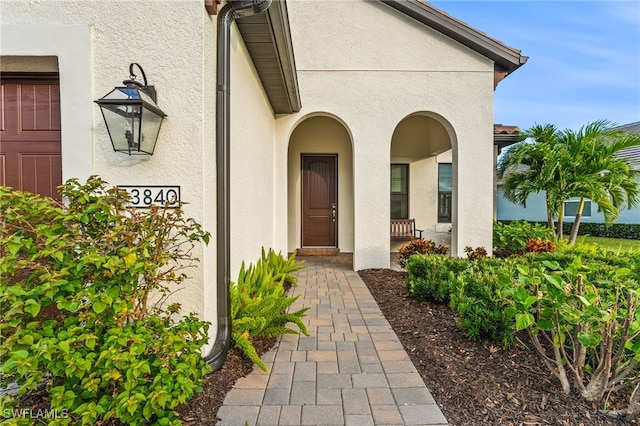 property entrance featuring a garage