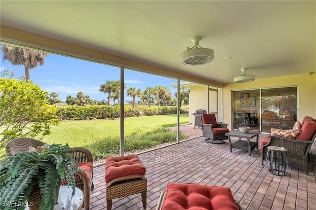 view of sunroom