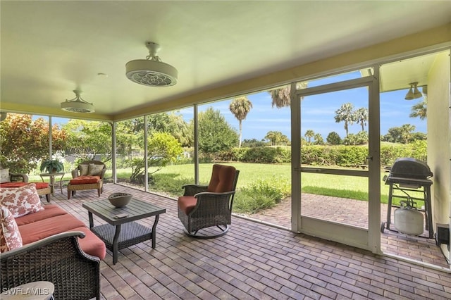 view of sunroom