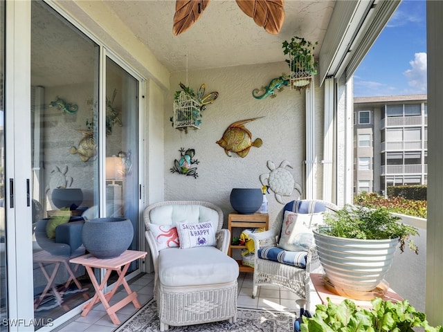 balcony featuring a patio area