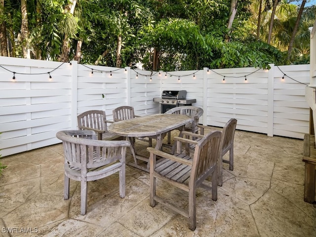 view of patio / terrace with a grill