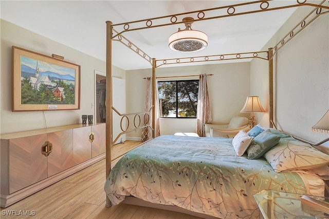 bedroom featuring light hardwood / wood-style flooring