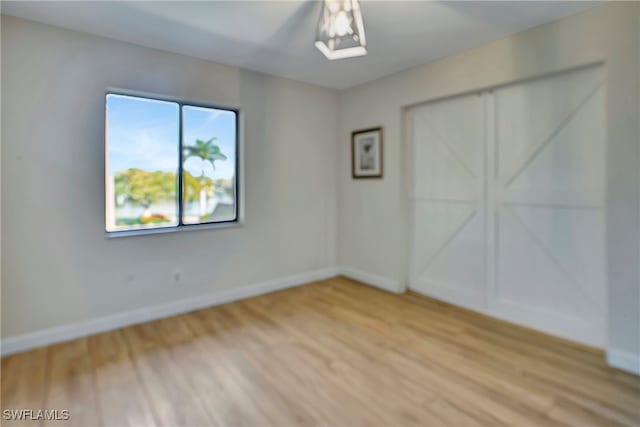 spare room with plenty of natural light and light hardwood / wood-style floors