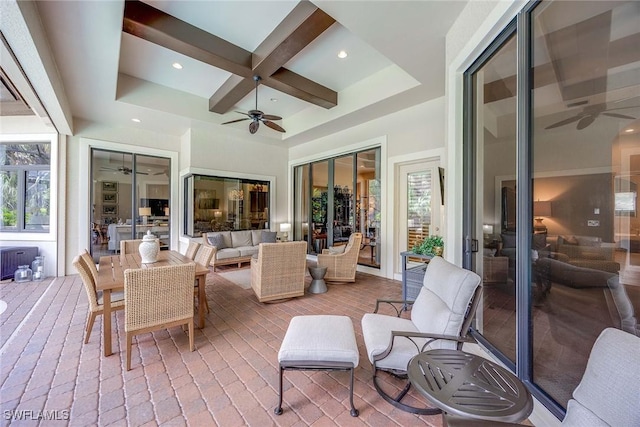 7721 Classics Dr, Naples, FL 34113 - view of patio featuring a ceiling fan and outdoor lounge area