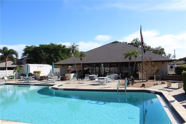 view of pool with a patio area