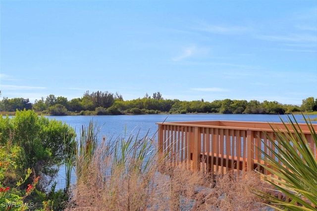 exterior space featuring a water view