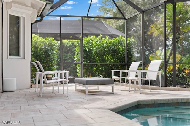 view of pool with a patio area