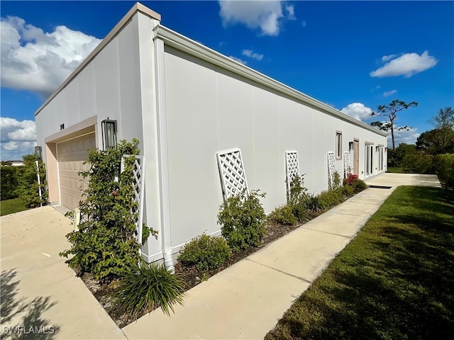 view of home's exterior with a garage