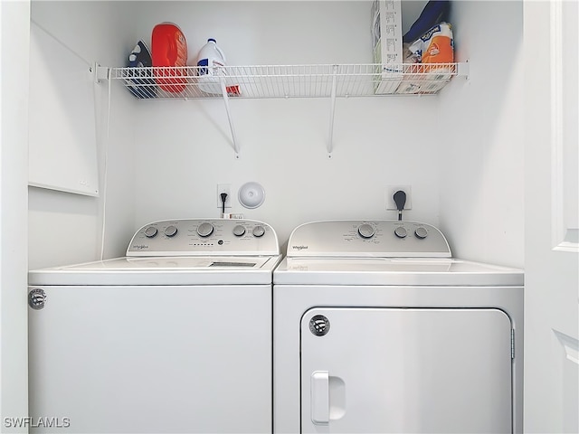 laundry area featuring separate washer and dryer