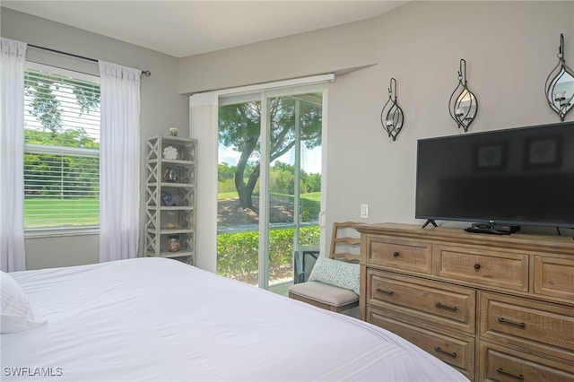 bedroom with multiple windows