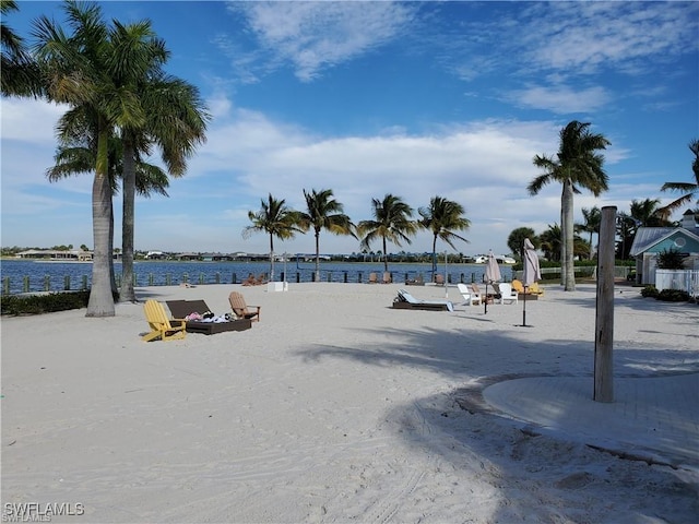 surrounding community featuring a water view