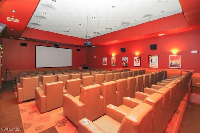 cinema with a raised ceiling and visible vents