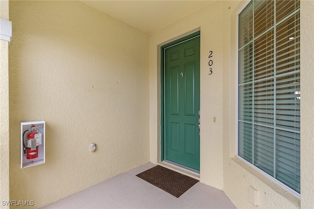 view of doorway to property