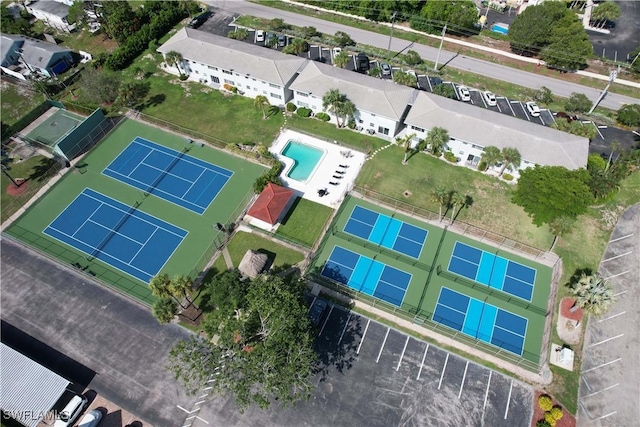 drone / aerial view featuring a residential view