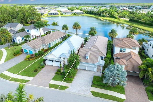 14151 Nautica Ct, Naples, FL 34114 - birds eye view of property with a water view and a residential view
