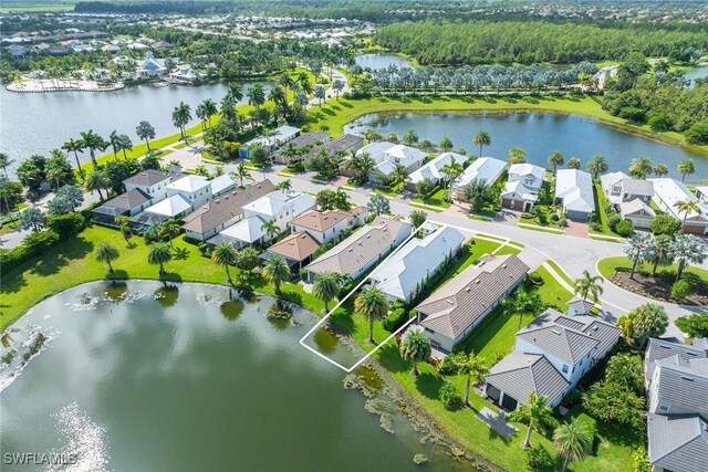 14151 Nautica Ct, Naples, FL 34114 - drone / aerial view featuring a water view and a residential view
