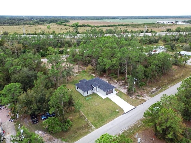 bird's eye view with a rural view