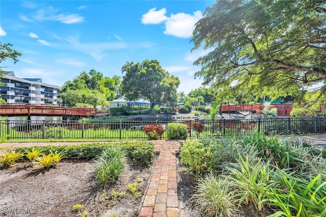 view of yard with a water view