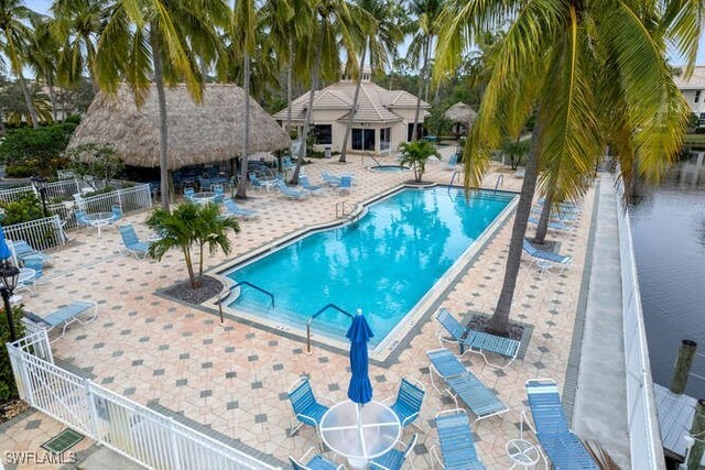 view of pool featuring a patio