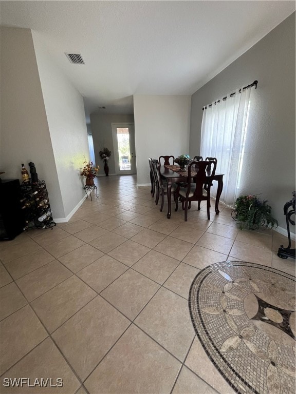 view of tiled dining space