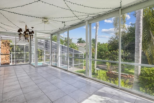 view of unfurnished sunroom