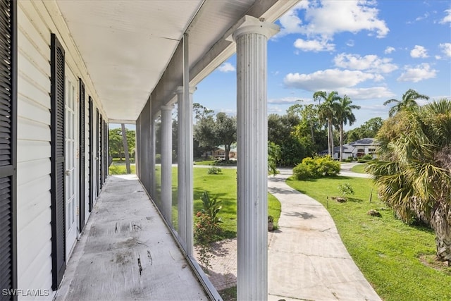 view of patio with a porch