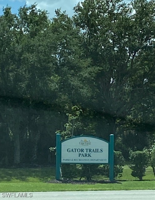 view of community sign