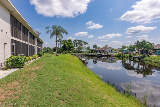 water view featuring a boat dock