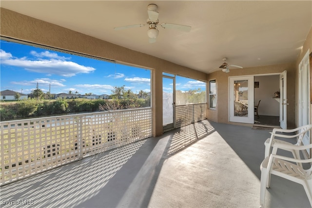 view of patio with ceiling fan