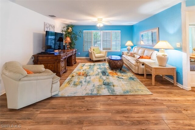 living room featuring wood-type flooring