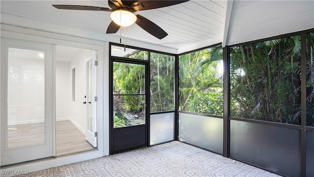 view of unfurnished sunroom