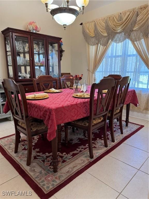 view of tiled dining area