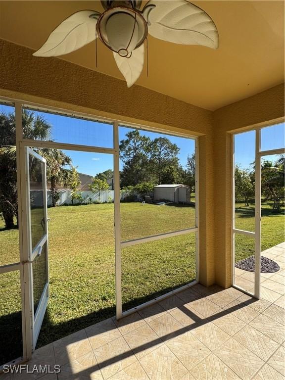 view of unfurnished sunroom