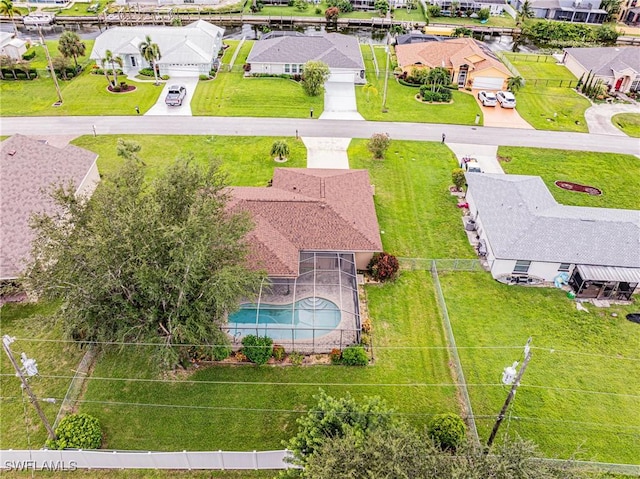 bird's eye view with a residential view