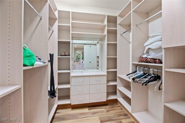 spacious closet featuring wood finished floors