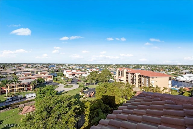 drone / aerial view with a residential view