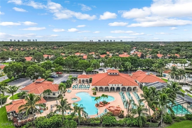 birds eye view of property featuring a view of city